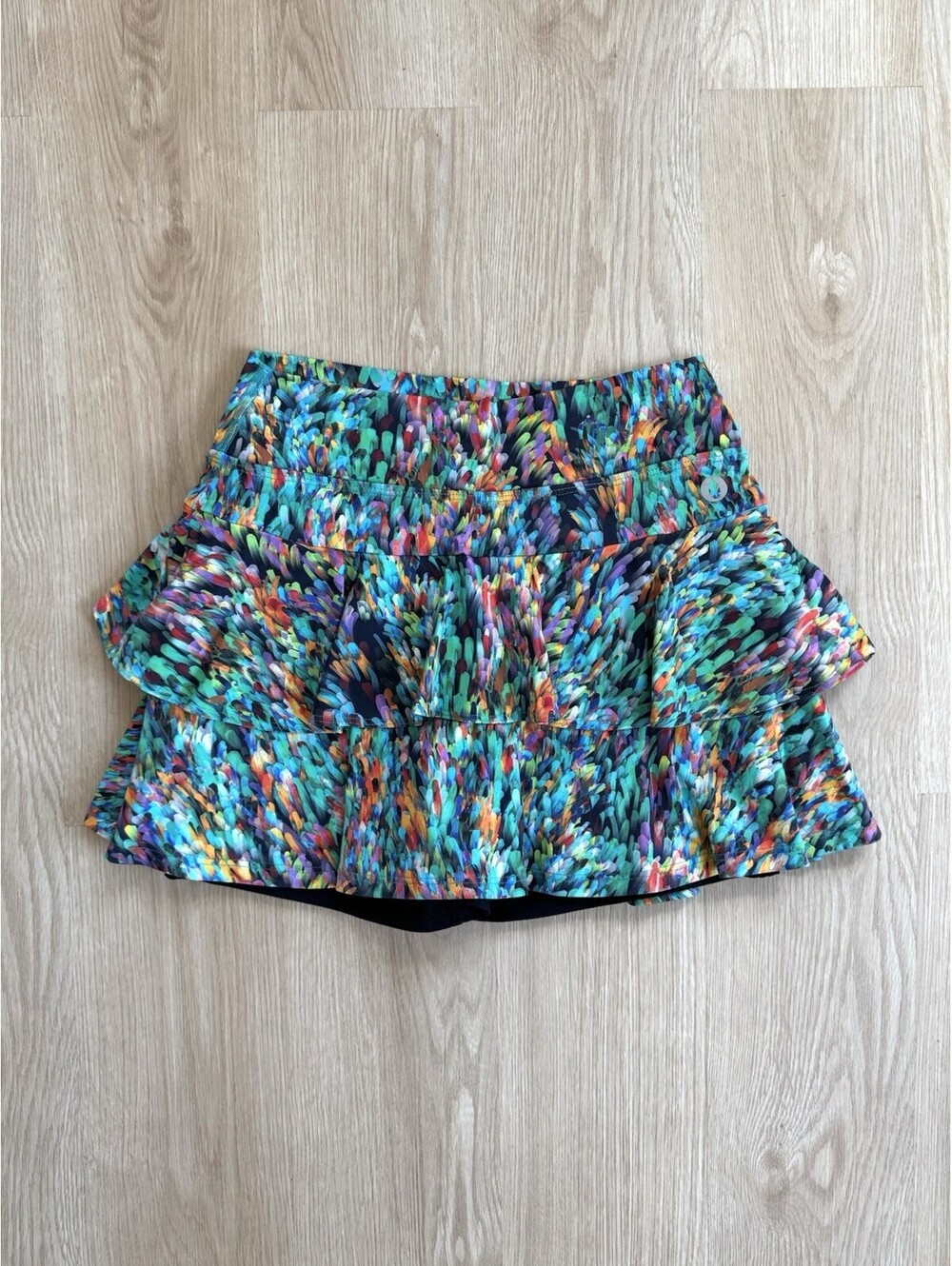Dona Jo JoJo Skort Small Blue Paint Multi Layered Ruffle Tennis Golf Pickleball